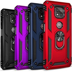 For Moto G Power 2021 /2022 Case, Armor Kickstand + Tempered Glass Protector