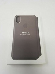 NEW Apple iPhone X XS Leather Folio Case – Taupe MQRY2ZM/A