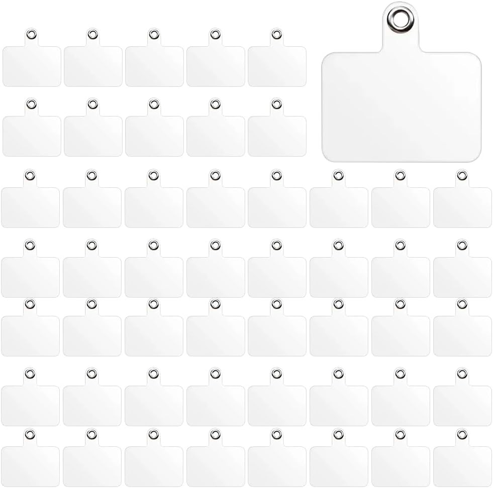50 PCS Phone Lanyard Tabs, Universal Phone Tether Tabs, Clear Tether Tab for Cel