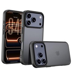 for iPhone 17 pro Case Translucent Matte Phone Cover, [10 iPhone 17 Pro Black