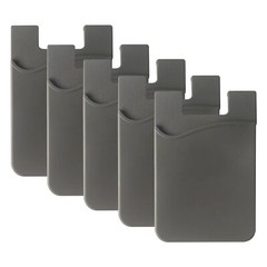 5PCS Grey Cell Phone Credit Card Holder Wallet Sticker for Key Adhesive USA