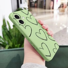 For iPhone 16 15 14 13 12 11 Plus Pro Max Case Shockproof Silicone Heart Cover