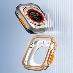 For Apple Watch 9/8/7/6/5/4/SE Case Aluminum Frame Soft TPU Cover 45/44/41/40mm