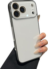 Solid Color Electroplated Frame with Crystal Camera Lens Protection Compatible w