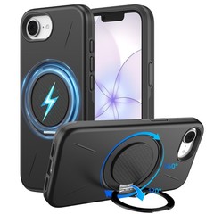 For iPhone 17e/16e MagSafe Case with Built-in Stand,Optional Tempered Glass Film